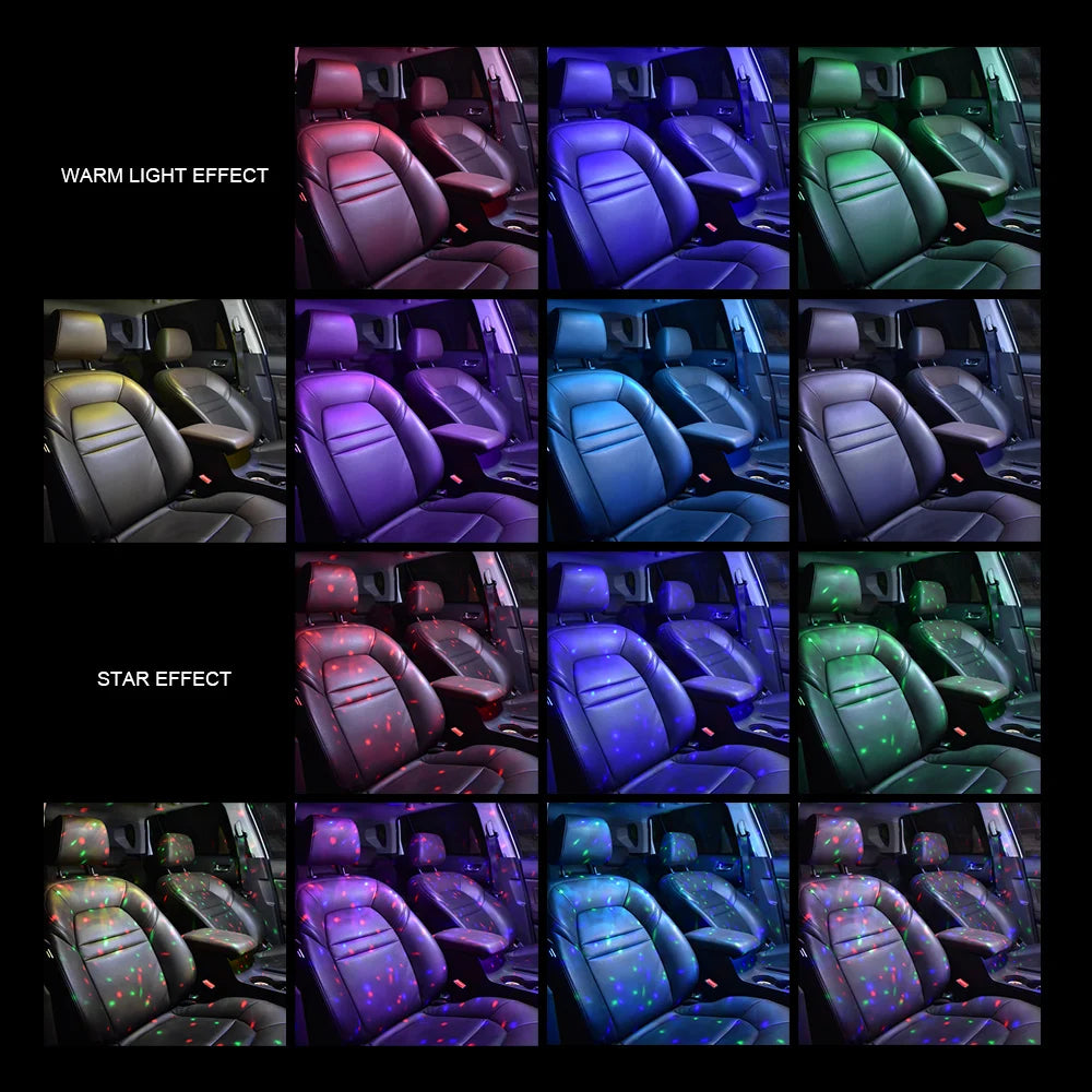 RGB Car Star Projector | Voice-Controlled LED Mood Light